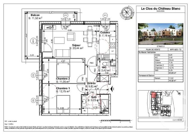 Afficher la photo en grand Appartement T3 à vendre - 3 pièces - 64.86 m2 - WASQUEHAL - 59 - NORD-PAS-DE-CALAIS - Century 21 Apolite