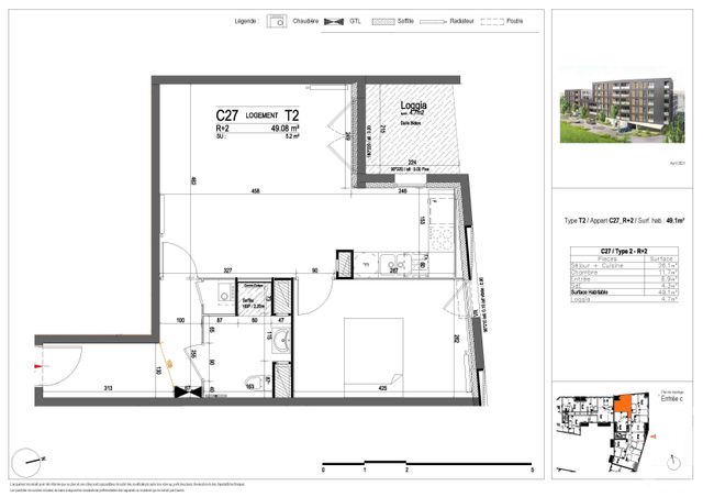 Afficher la photo en grand Appartement T2 à vendre - 2 pièces - 49.3 m2 - VALENCIENNES - 59 - NORD-PAS-DE-CALAIS - Century 21 Apolite